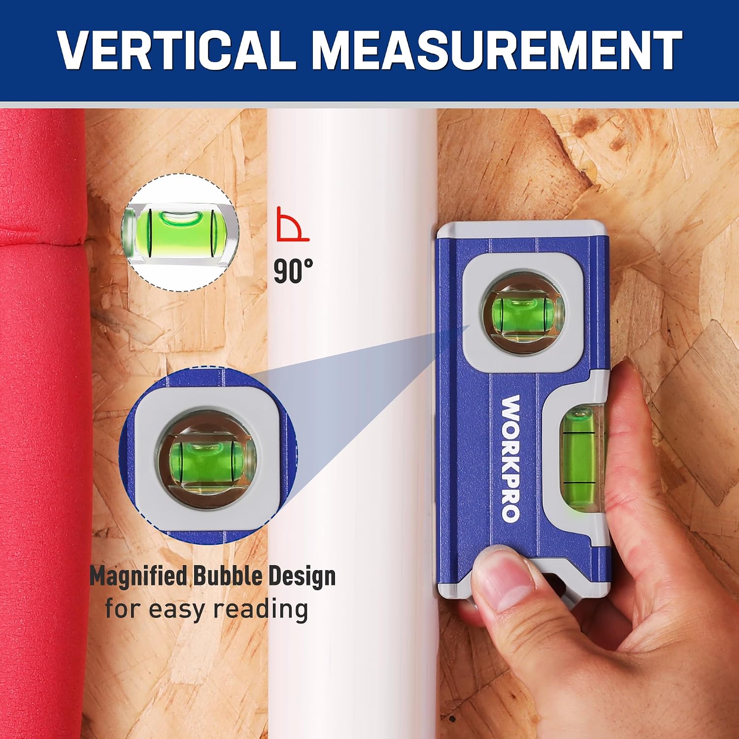 Detalle 2 de WORKPRO 115 mm magnetic spirit level