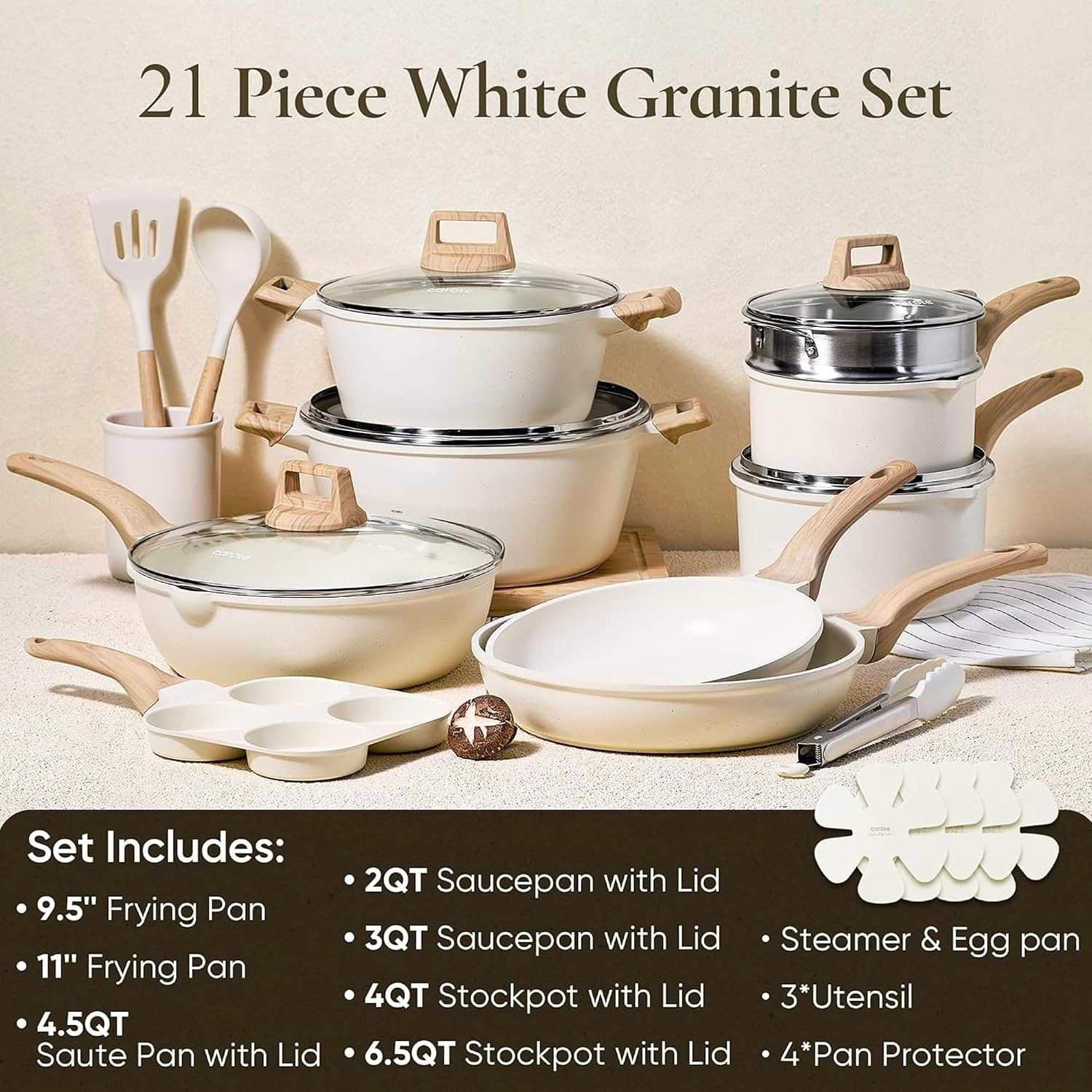 Detalle 2 de CAROTE 21-piece nonstick cookware set
