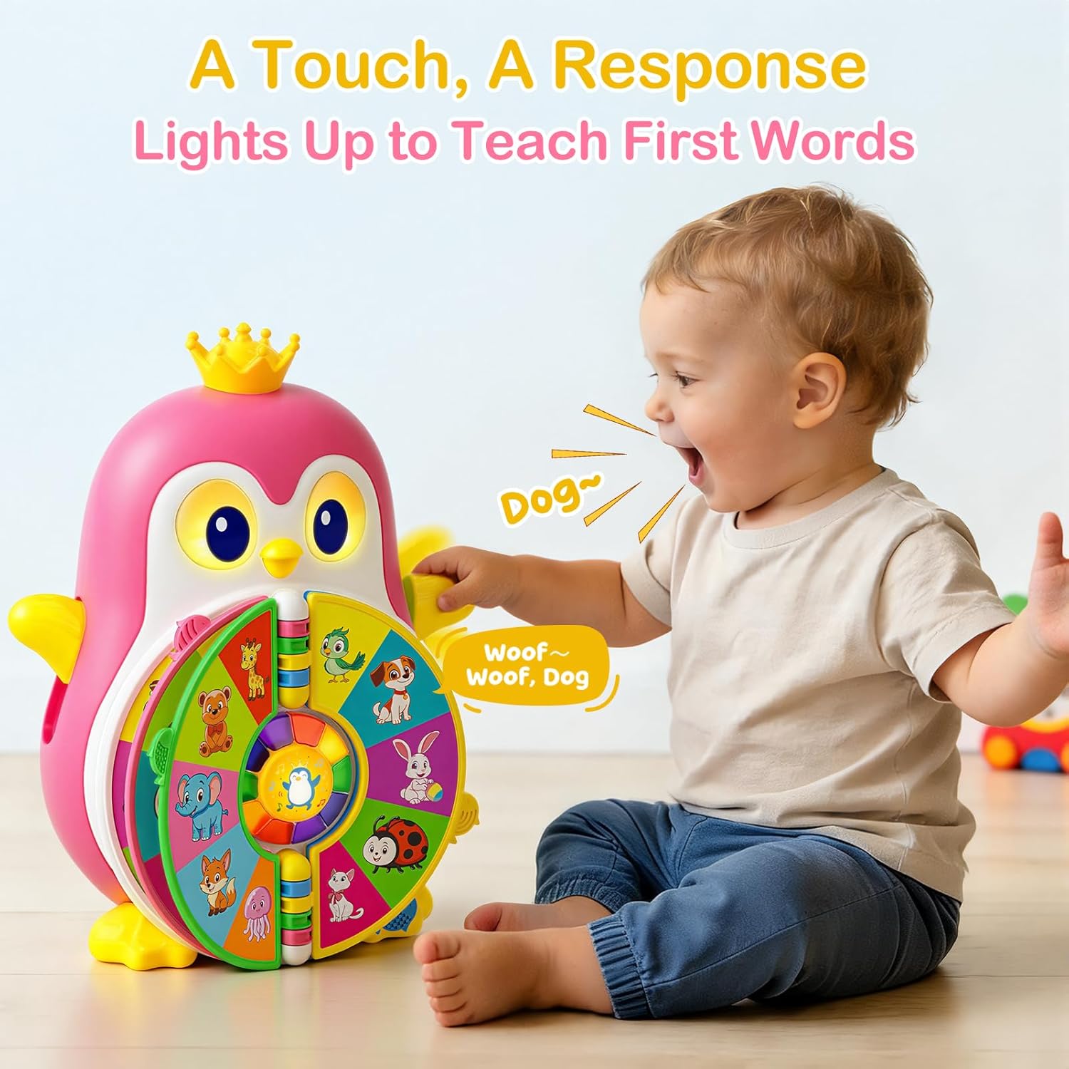 Thumbnail 1 de ToddlerCley Musical Penguin Toy: Bilingual Learning for 12–18 Months