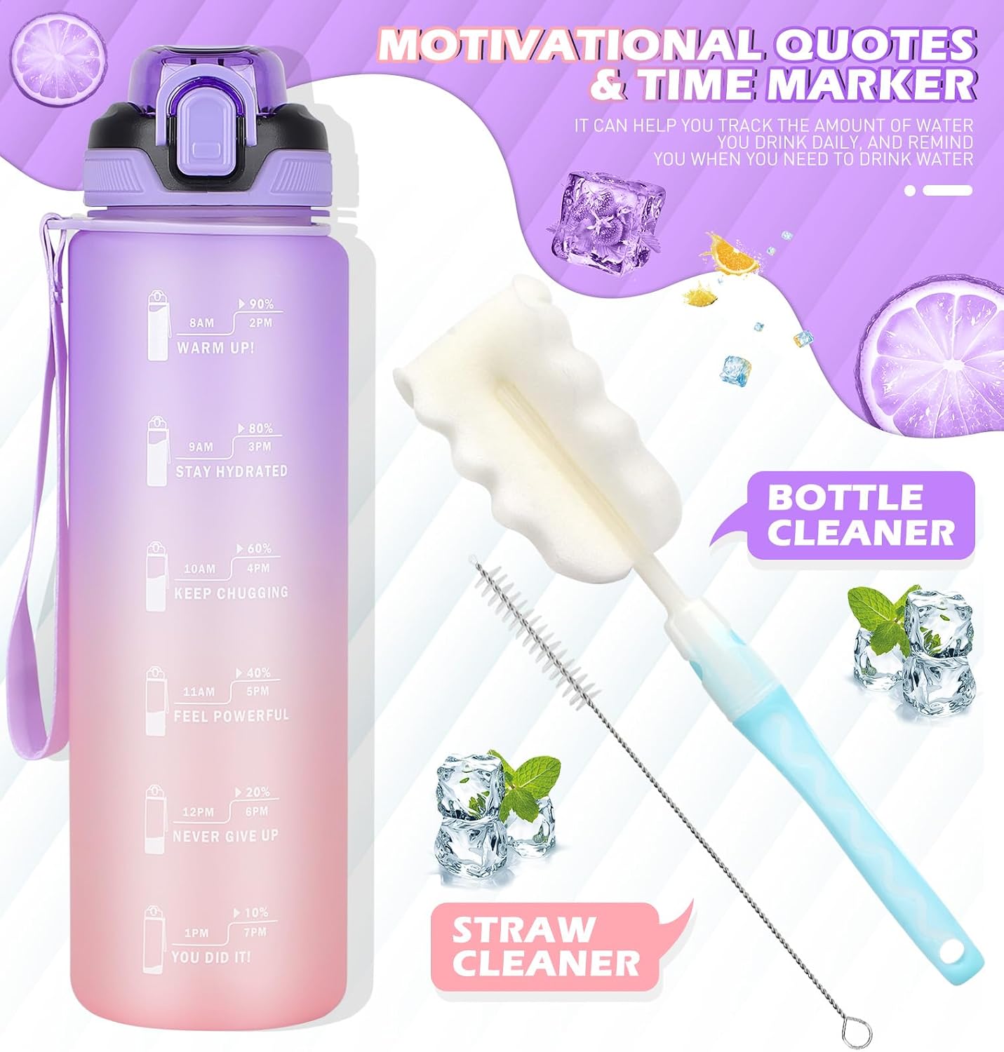 Detalle 2 de CodiCile 1L water bottle with straw 🚰