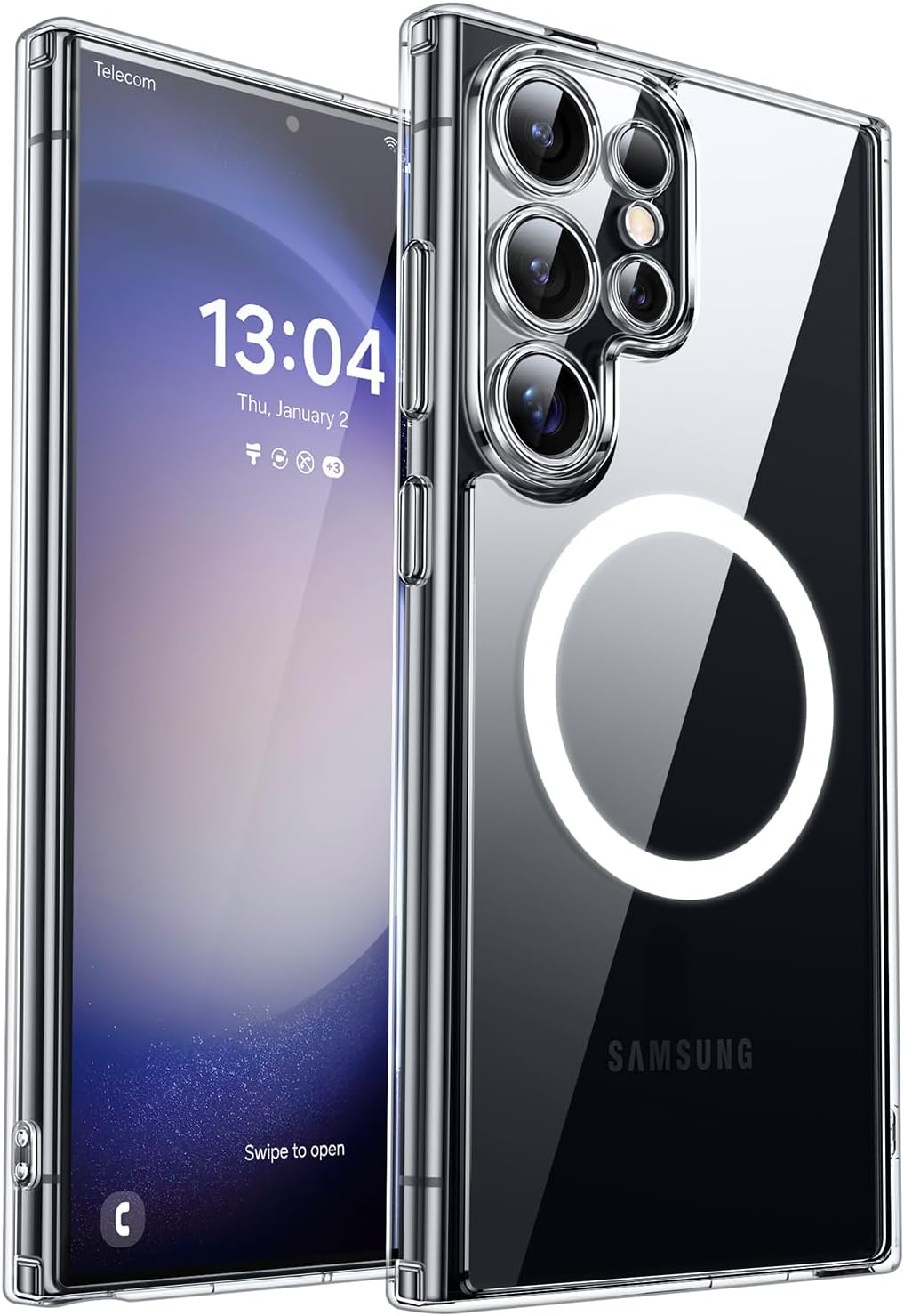 Detalle de CANSHN-hoesje voor Samsung Galaxy S23 Ultra, transparant met camerabescherming