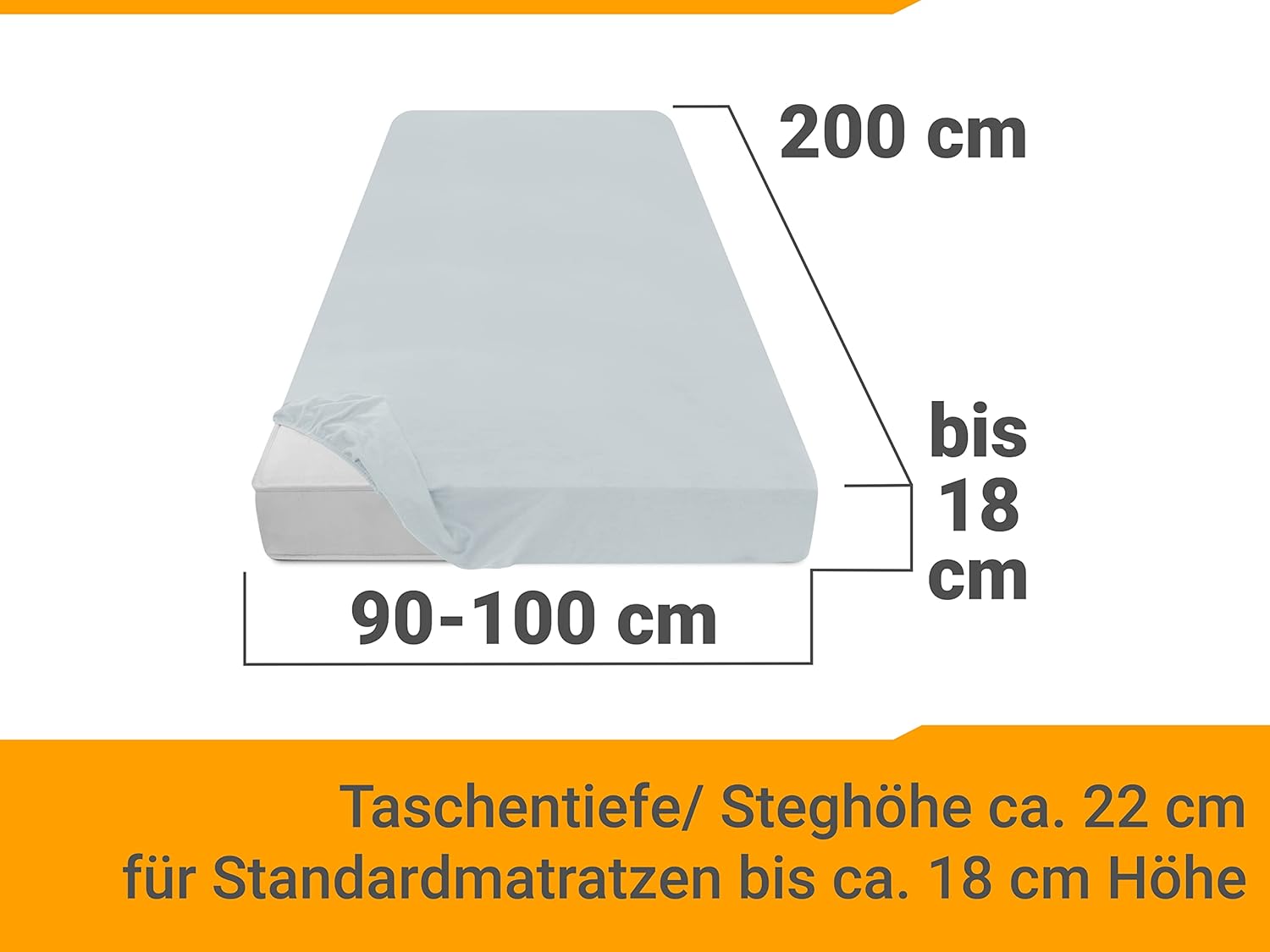 Thumbnail 2 de Npluseins Drap Housse 90x200 à 100x200 cm – Flanelle fine 100% coton, Allemagne, azur