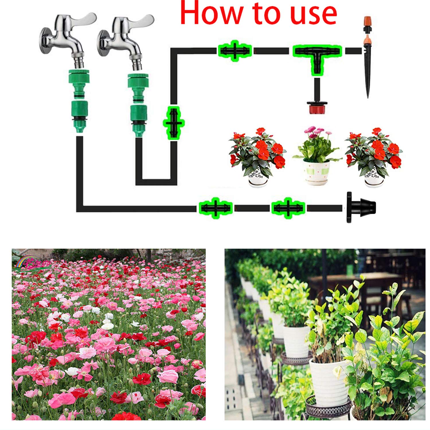 Thumbnail 4 de 300Pcs Barbed Irrigation Fittings Kit by HOINCO: 1/4 Inch Tubing Connectors for Garden Irrigation