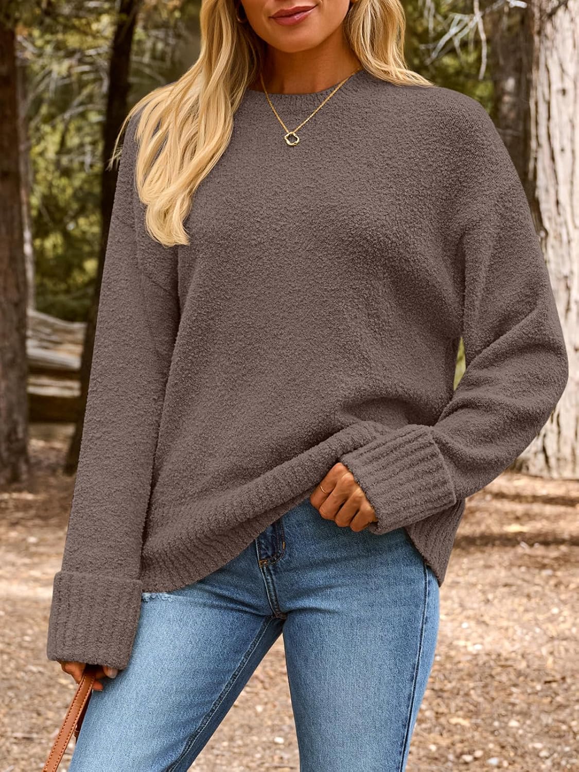 Detalle 2 de LILLUSORY Oversized Fuzzy Chunky Sweater for Women