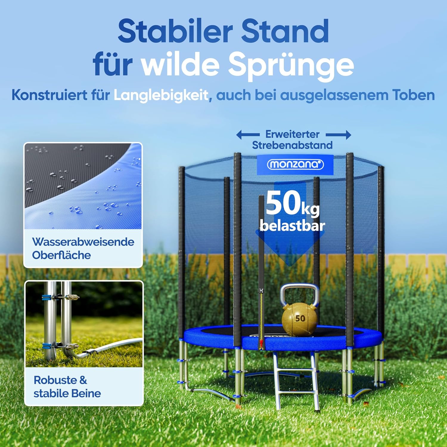 Detalle 1 de Monzana Trampolin Gartentrampolin 50 kg