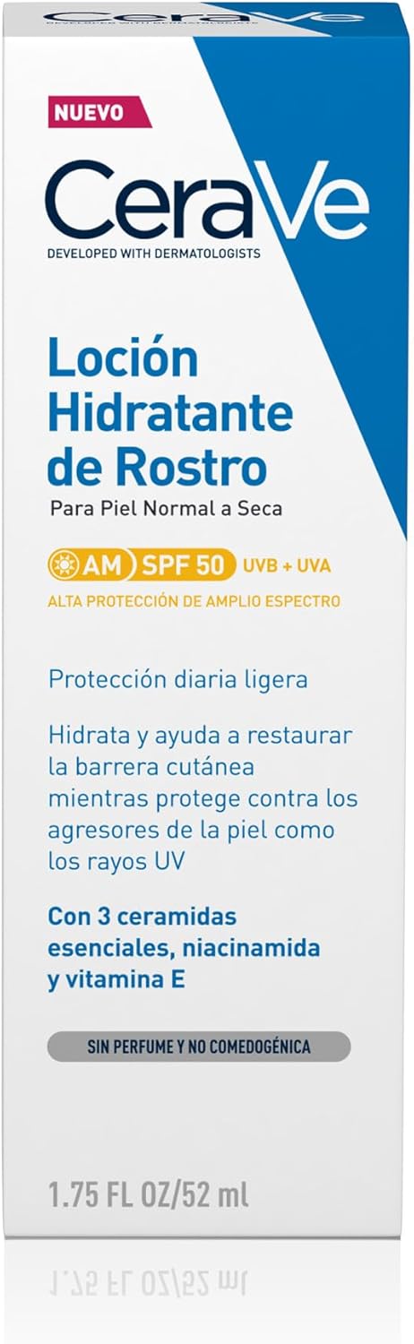 Thumbnail 1 de CeraVe Loción Hidratante Facial SPF 50 🌞 Para Piel Normal a Seca