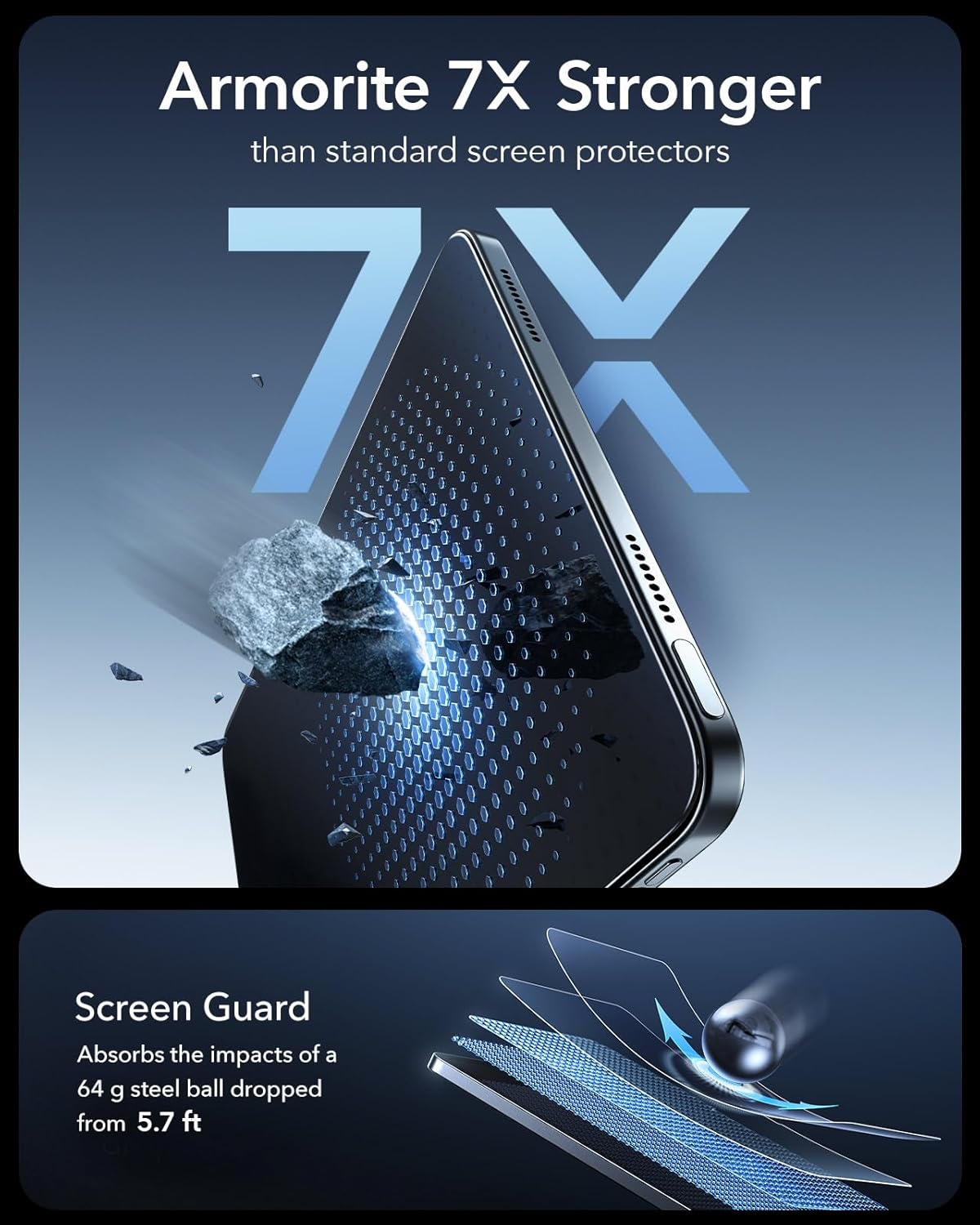Thumbnail 4 de ESR 2er Armorite Schutzfolie für iPad Air 11 Zoll (M4/M3/M2, 2026/2025/2024) – 9H Panzer-Glas mit UltraFit
