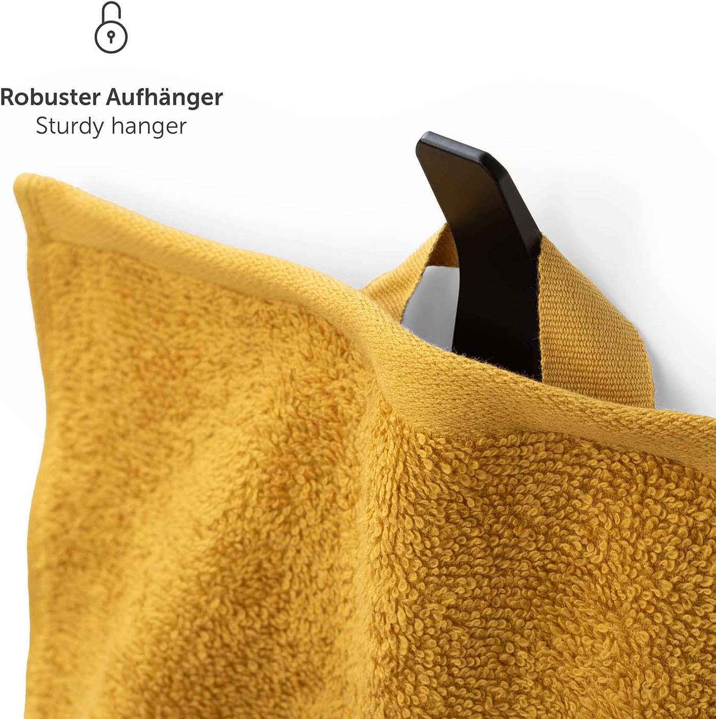 Thumbnail 3 de Blumtal – Lot de 2 serviettes de bain jaune moutarde 70x140 cm en coton certifié Oeko-Tex®