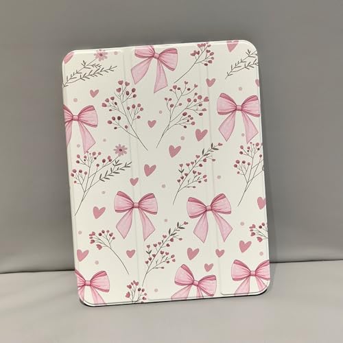 Detalle 2 de Fycyko Étui pour iPad 11" (A16) et iPad 10e Génération 10,9" – Motif Nœud Rose avec Porte-Cryon et support à trois volets