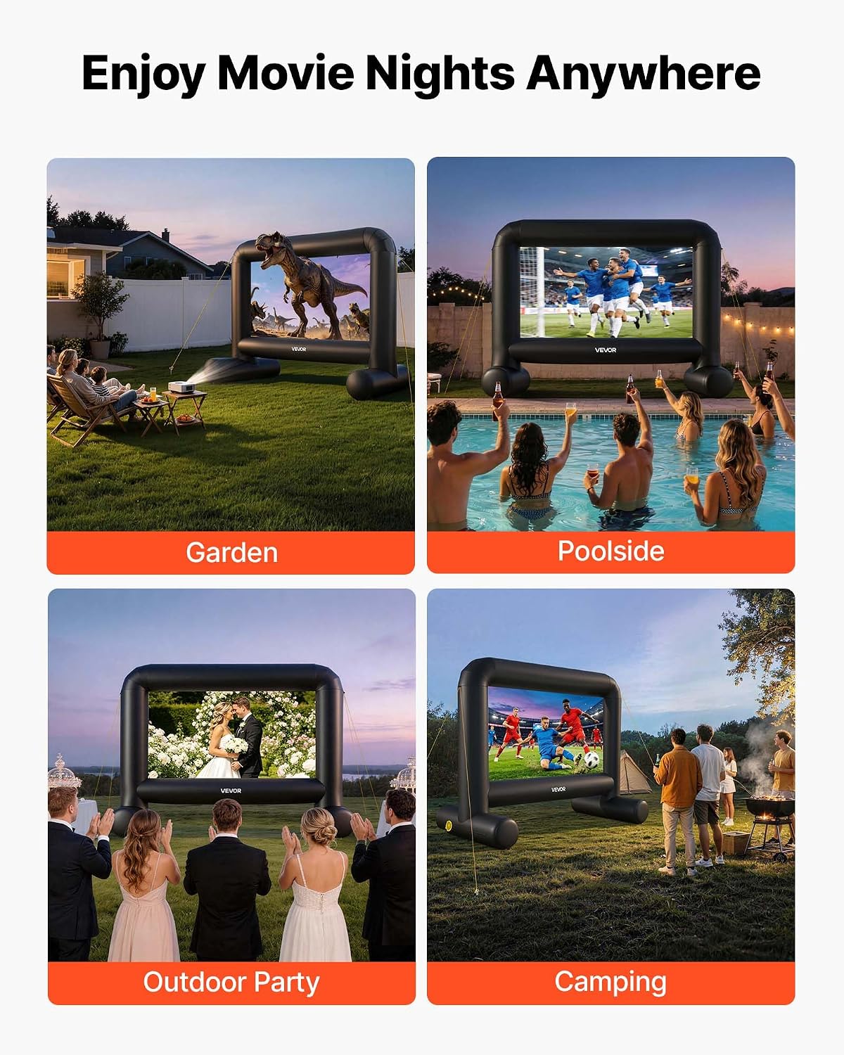 Thumbnail 5 de VEVOR 14 ft Inflatable Movie Screen for Outdoor Projection