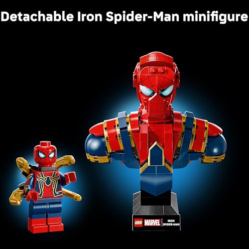 Detalle 2 de LEGO Marvel Iron Spider-Man Bust 76326 – Display Model for Adults