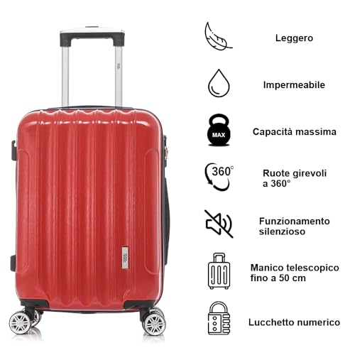 Detalle 2 de 1990s Maleta cabina 55x40x20 cm roja 40L