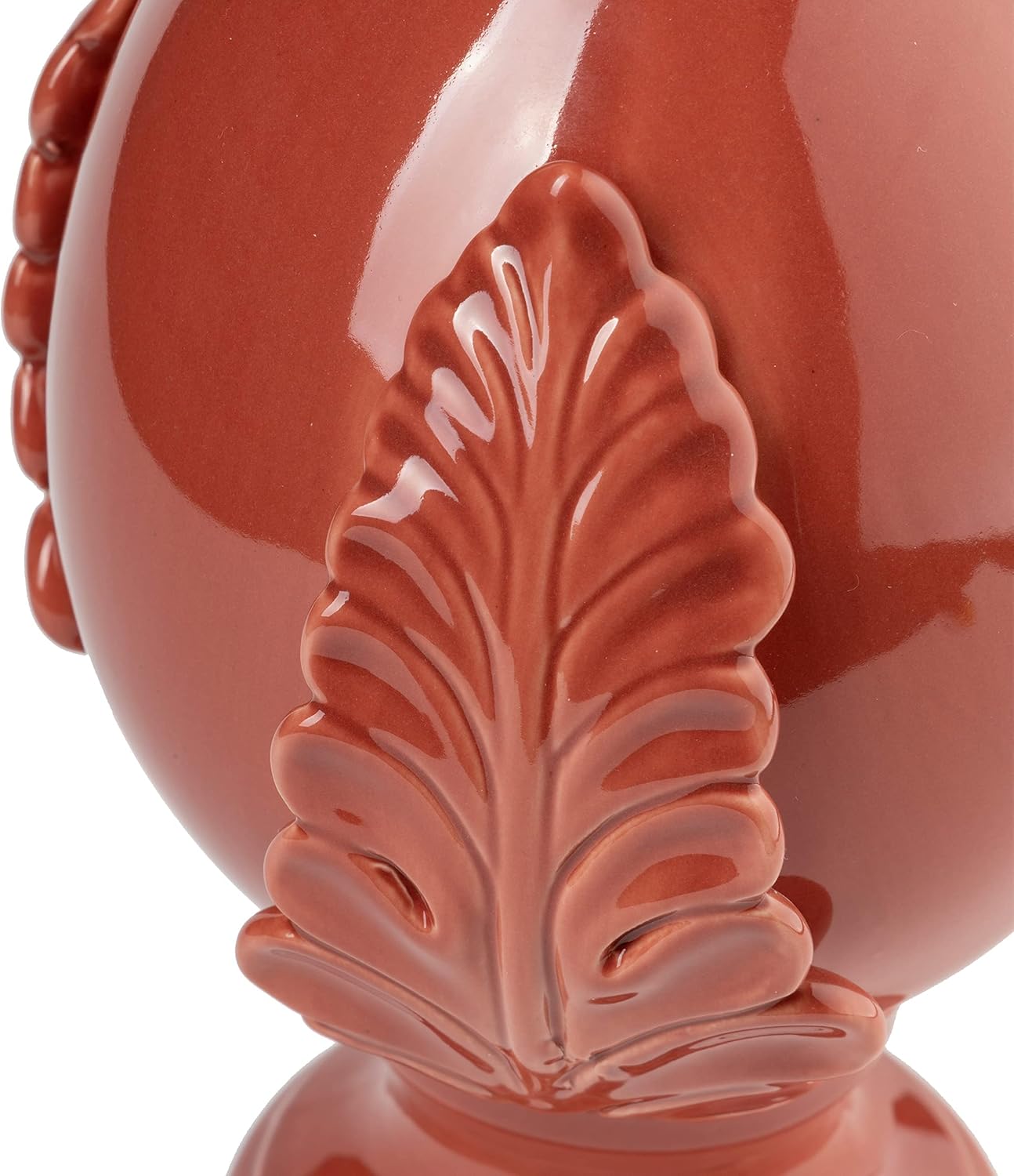 Thumbnail 2 de Baroni Home Pumo Pugliese en Porcelaine peint à la main – Pomo décoratif rouge corail XL 17,5x17,5x27 cm