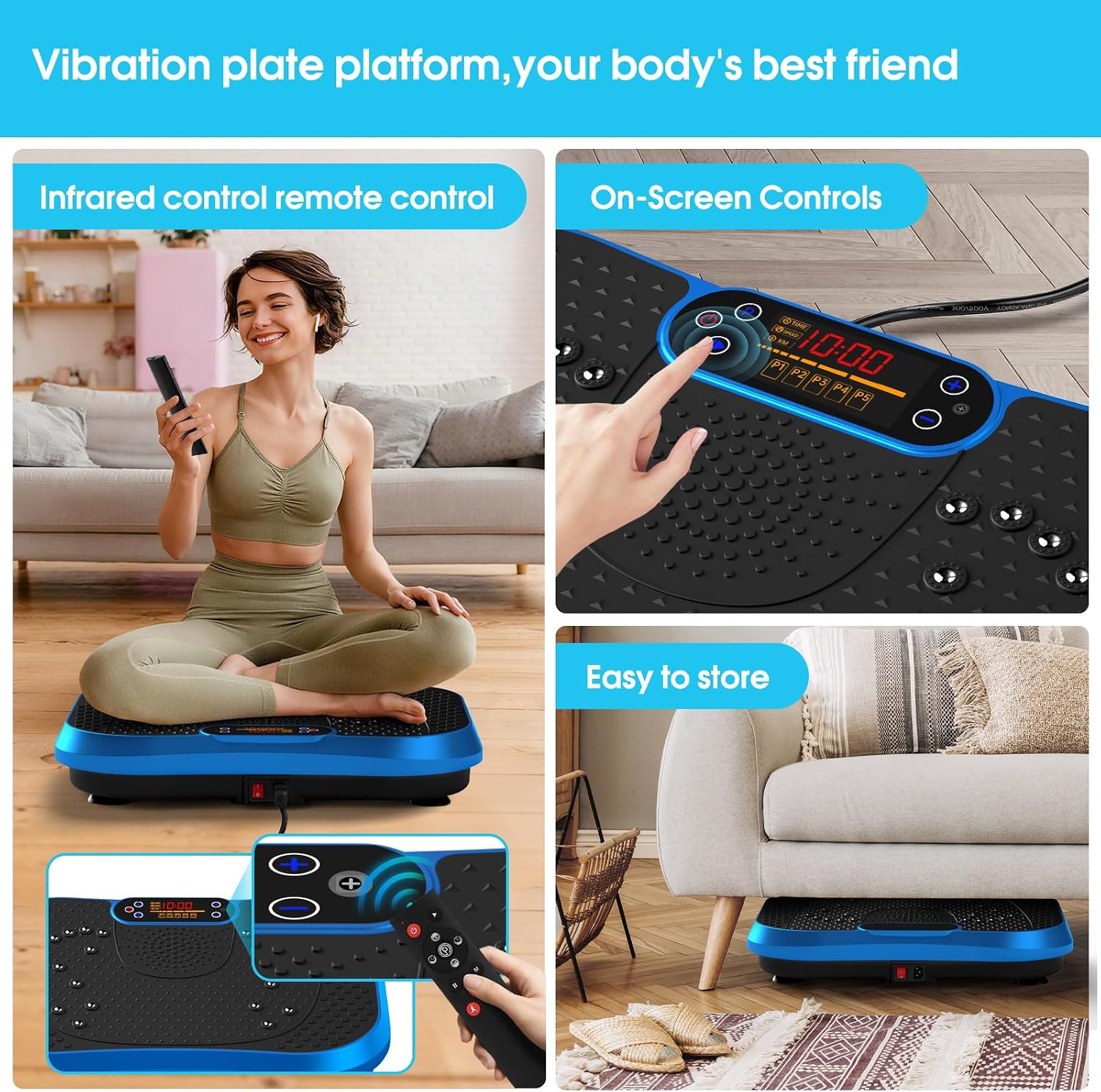 Detalle 2 de SoftGym Vibration Plate Exercise Machine (Lymphatic Drainage & Full-Body Training) — 450 lb capacity