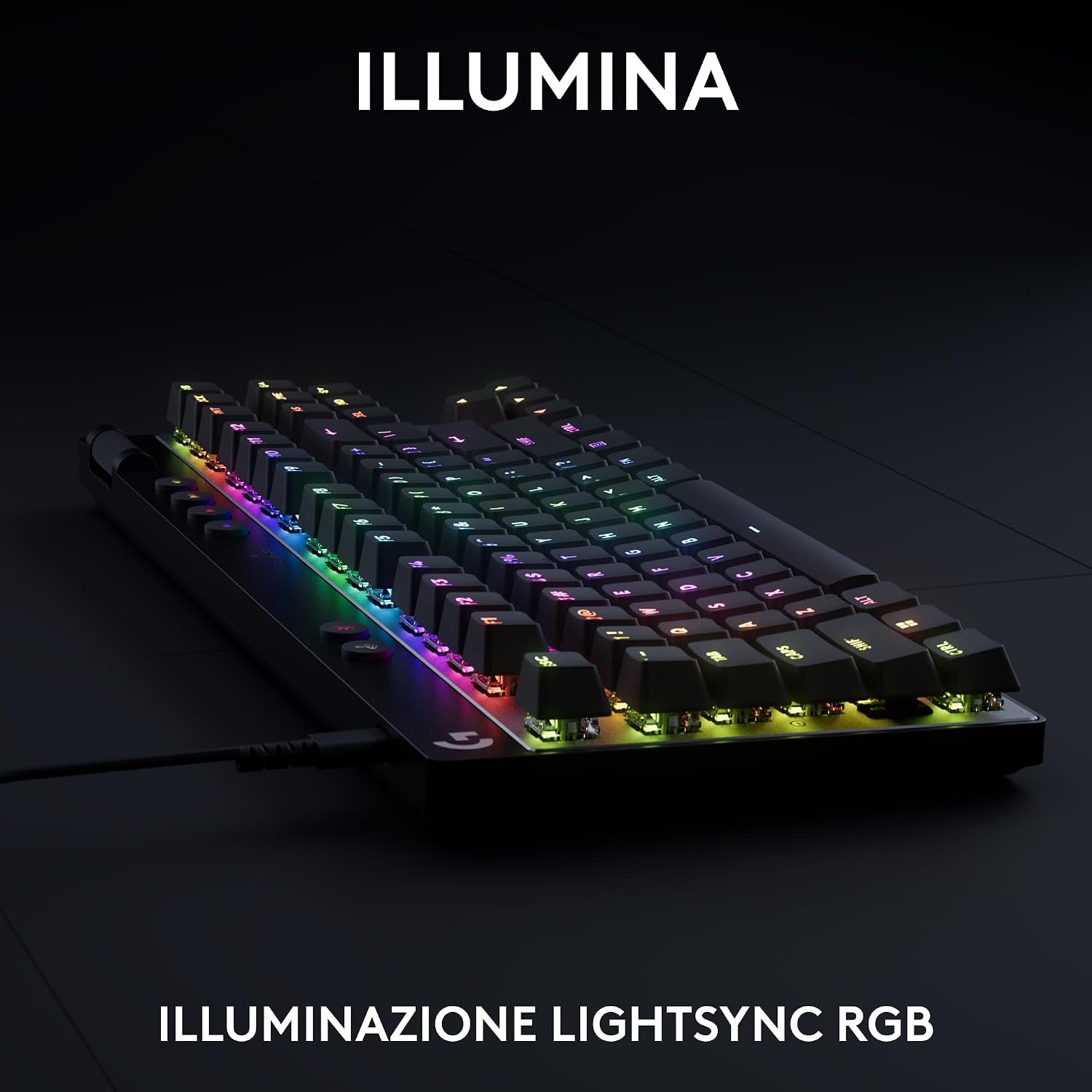 Detalle 2 de Logitech G PRO X TKL RAPID: tastiera gaming da torneo senza tastierino, interruttori analogici magnetici e trigger rapido