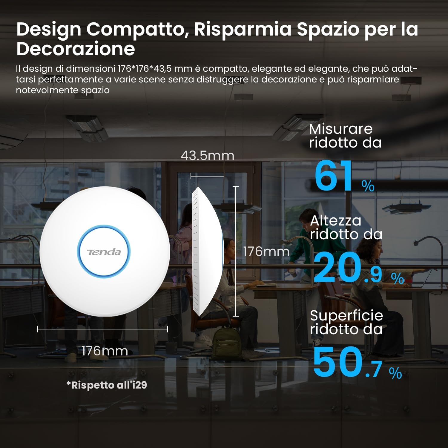 Thumbnail 5 de Tenda I27 Access Point WiFi 6 AX3000: copertura fino a 400㎡, gestione via APP o interfaccia web