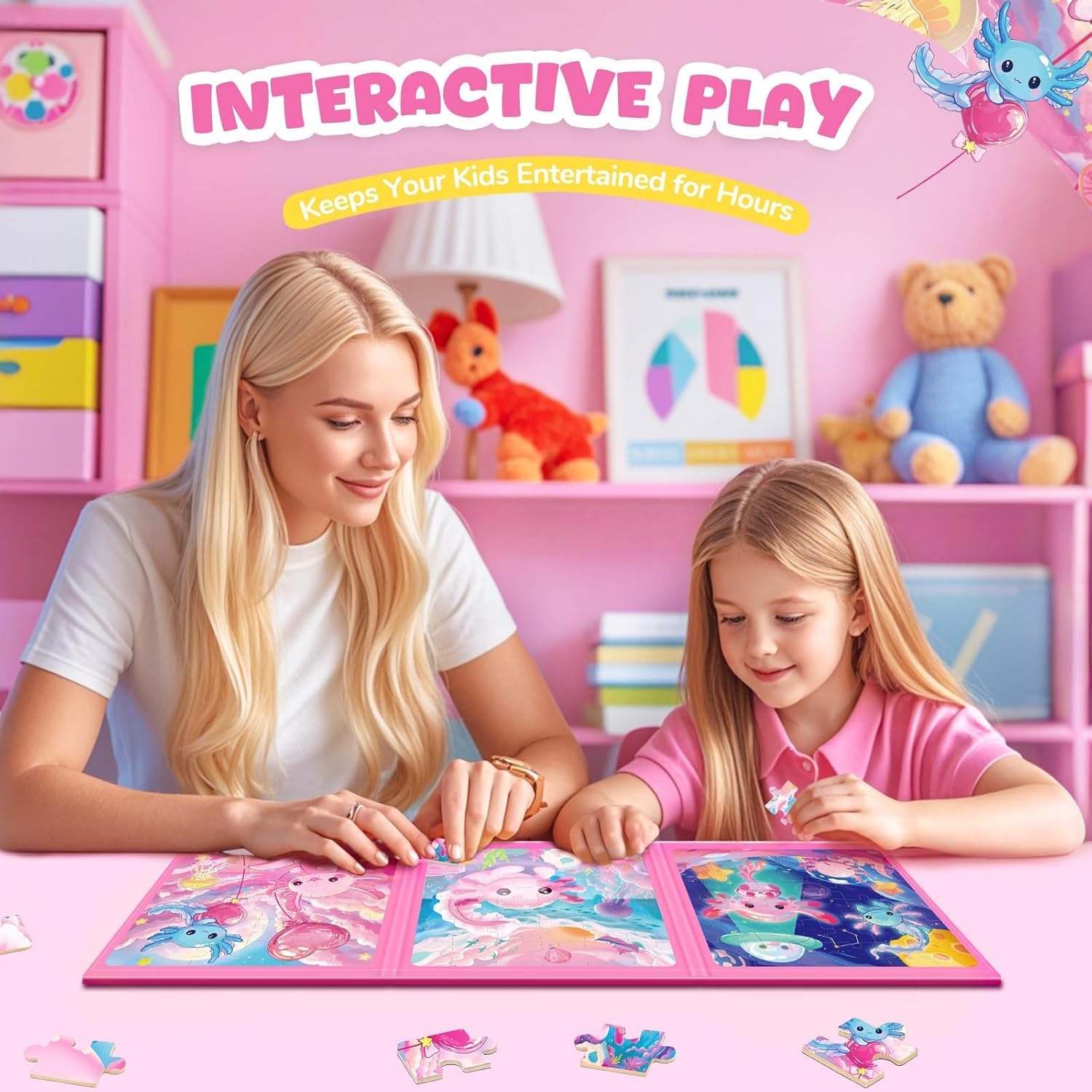Detalle de CutteeyFyry Axolotl magnetic puzzles, 36 pcs