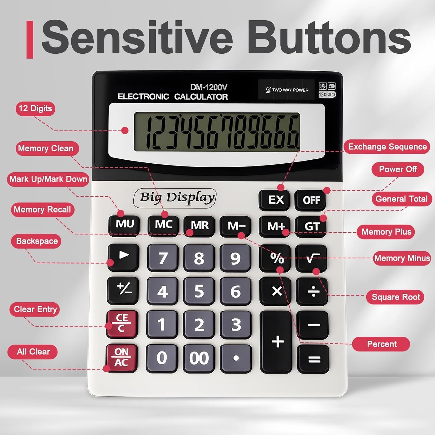 Detalle 2 de Fomatrade Calculator, 12-Digit LCD