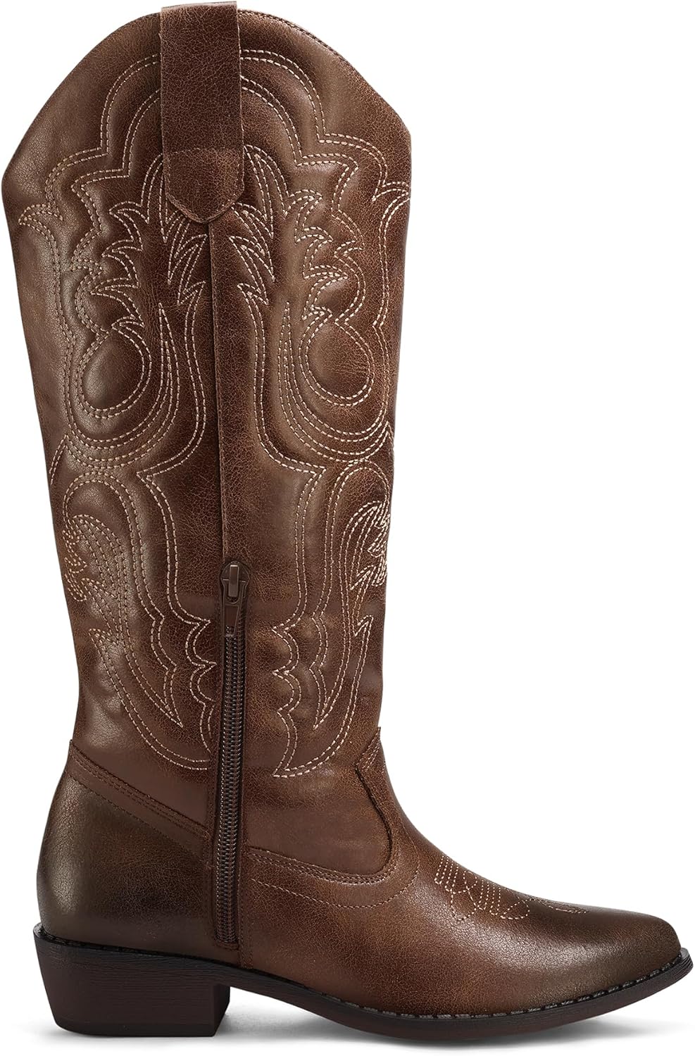 Thumbnail 6 de mysoft Women's Cowboy Boots Mid Calf - Embroidered Western Cowgirl Boots with Pointed Toe and Chunky Heel