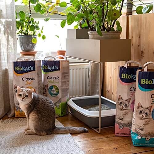 Detalle 2 de Biokat's Classic 3in1 senza profumo: lettiera agglomerante 10 L, 3 dimensioni di granuli