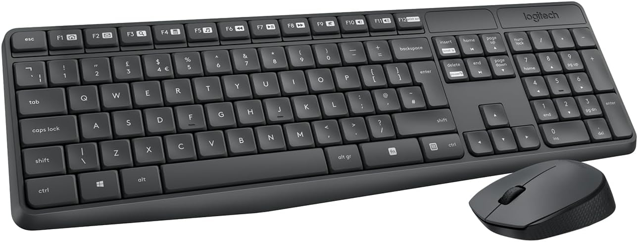 Detalle de Logitech MK235 Combo Tastiera e Mouse Wireless per Windows – Italiano QWERTY Grigio