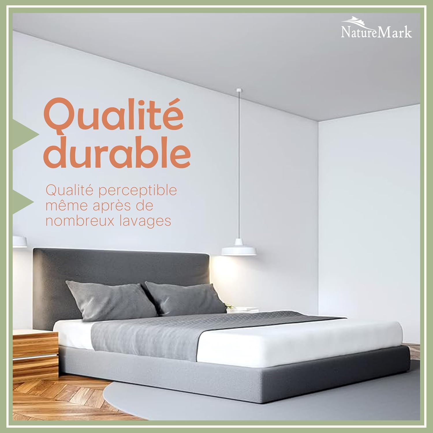 Thumbnail 3 de NatureMark Drap-Housse en Microfibre Brossée – Ultra Doux, Respirant & Hypoallergénique, 140x200 cm, Blanc