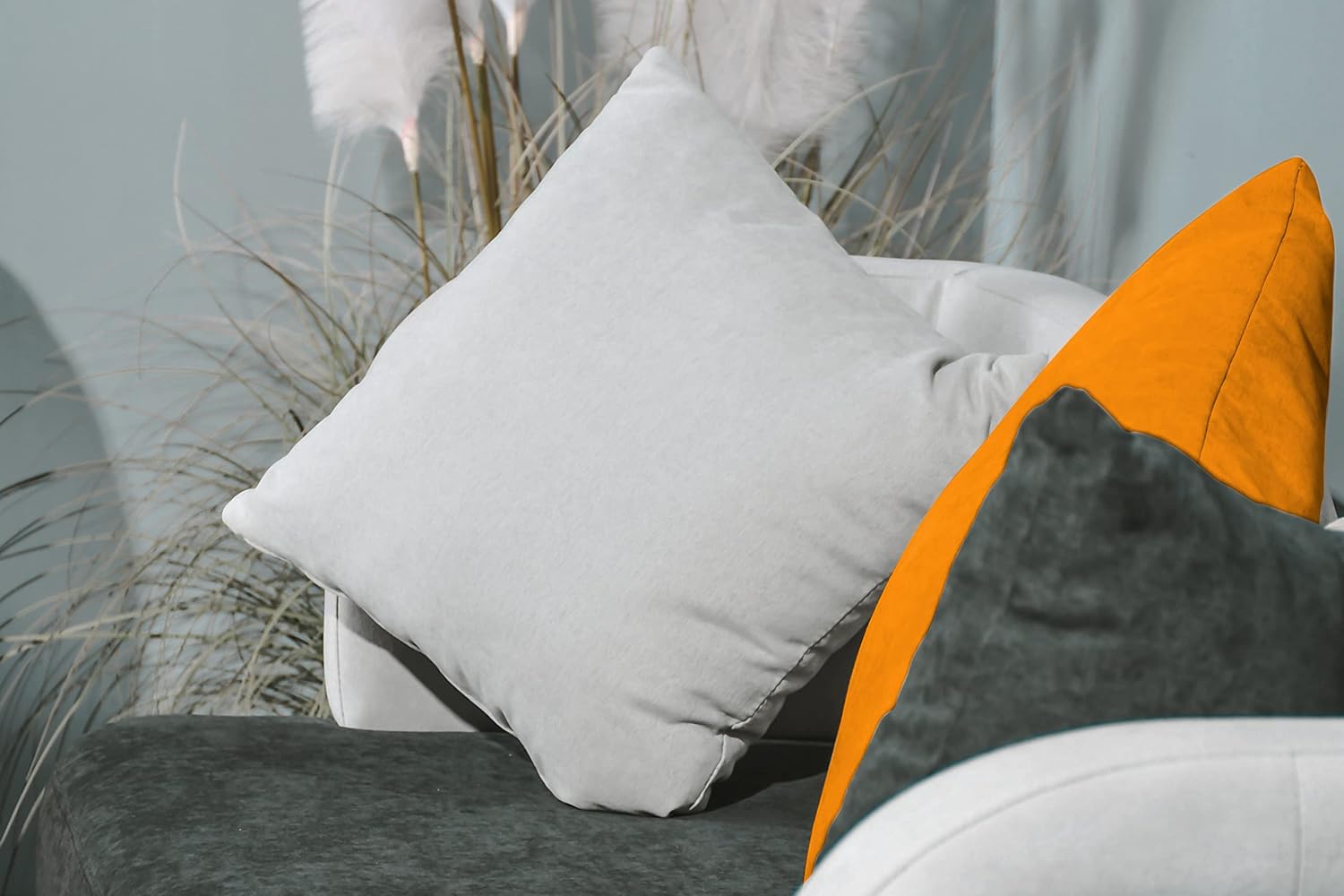 Thumbnail 6 de npluseins Lot de 2 Housse Coussin 50x50 Nougat chiné – Tissage texturé et style raffiné