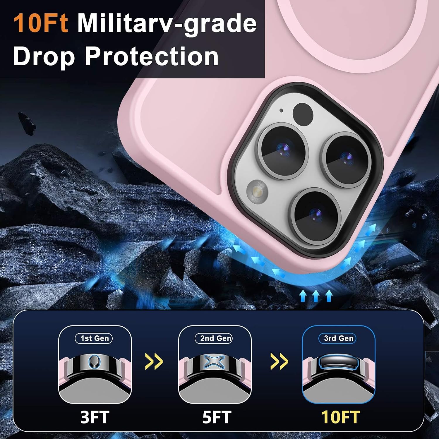 Thumbnail 3 de MOCCA Strong Magnetic Case for iPhone 12 Pro Max (6.7") with MagSafe Compatibility, + Glass Screen Protector & Camera Lens Protector – Pink