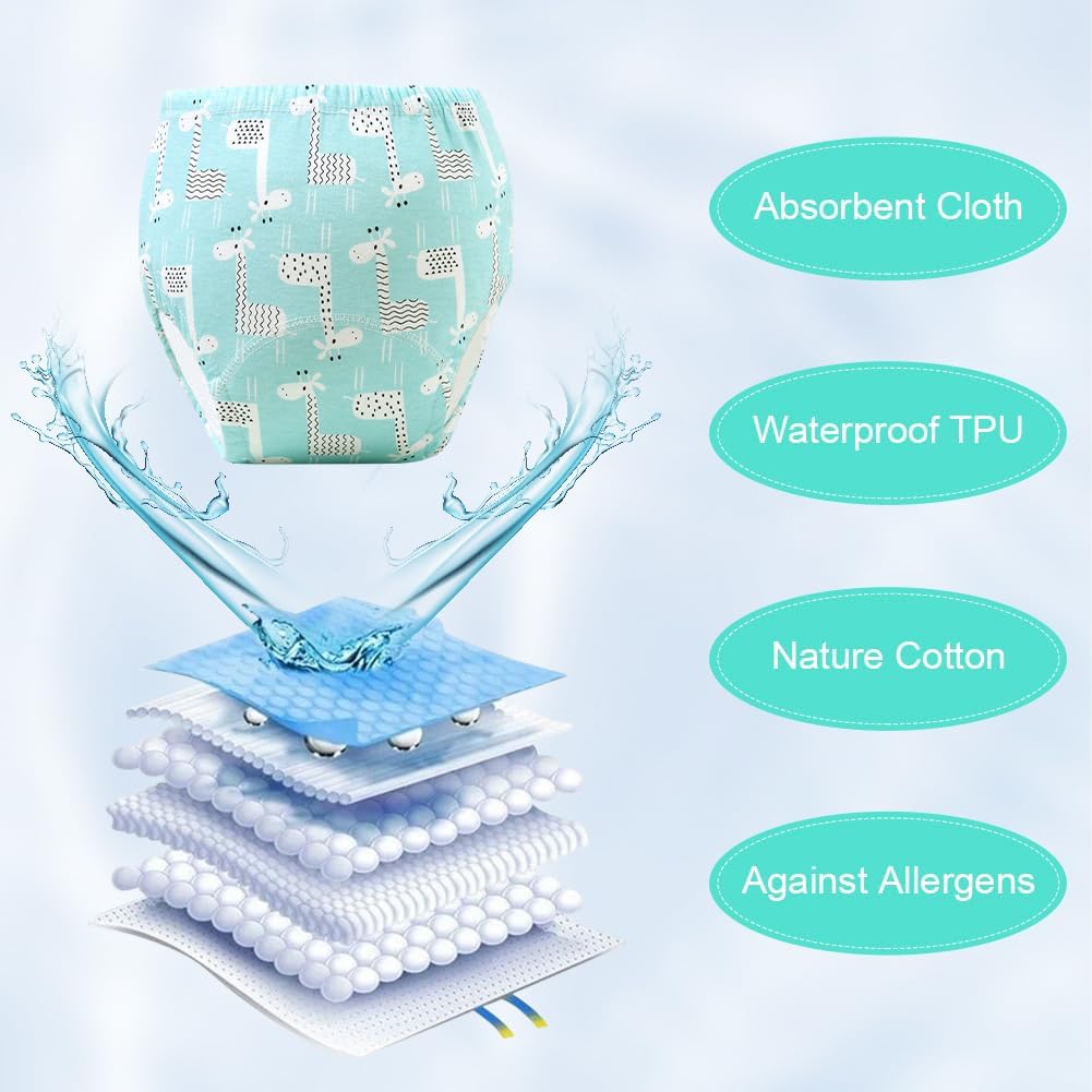 Thumbnail 5 de Aolso 10Pcs Reusable Baby Toddler Training Pants for Boys – Cotton, TPU Waterproof, Size 110