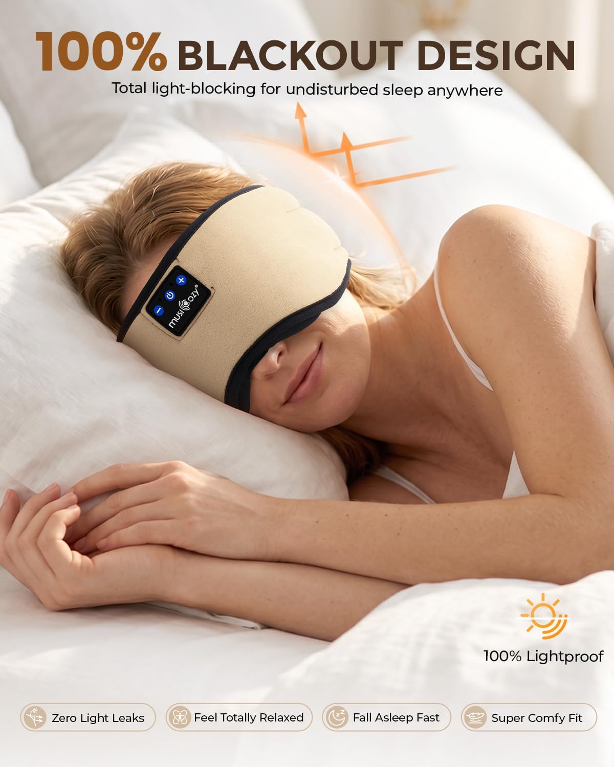 Thumbnail 1 de MUSICOZY Sleep Mask Headphones with Bluetooth 5.4 – 100% Blackout, Ultra-Thin Speakers & 16-Hour Playtime