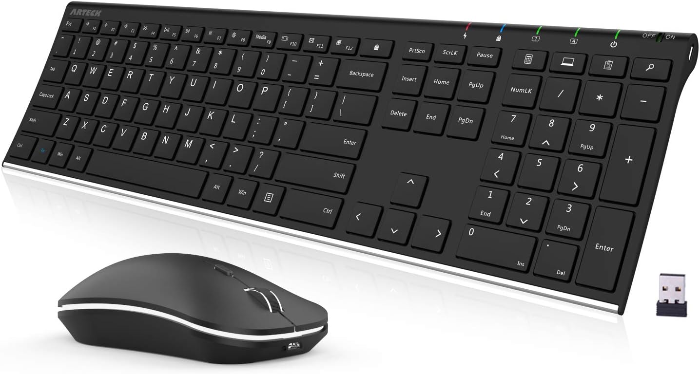 Detalle de Arteck HW192 wireless keyboard combo 6mo battery