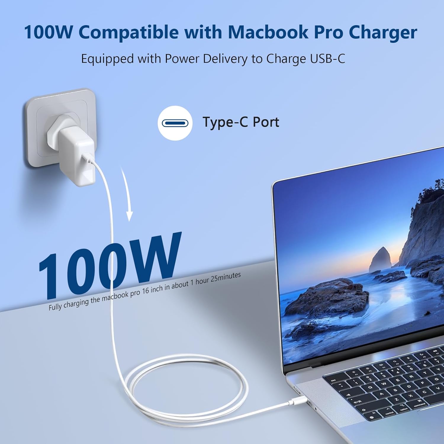 Detalle 2 de 100W USB C Fast Charger for MacBook