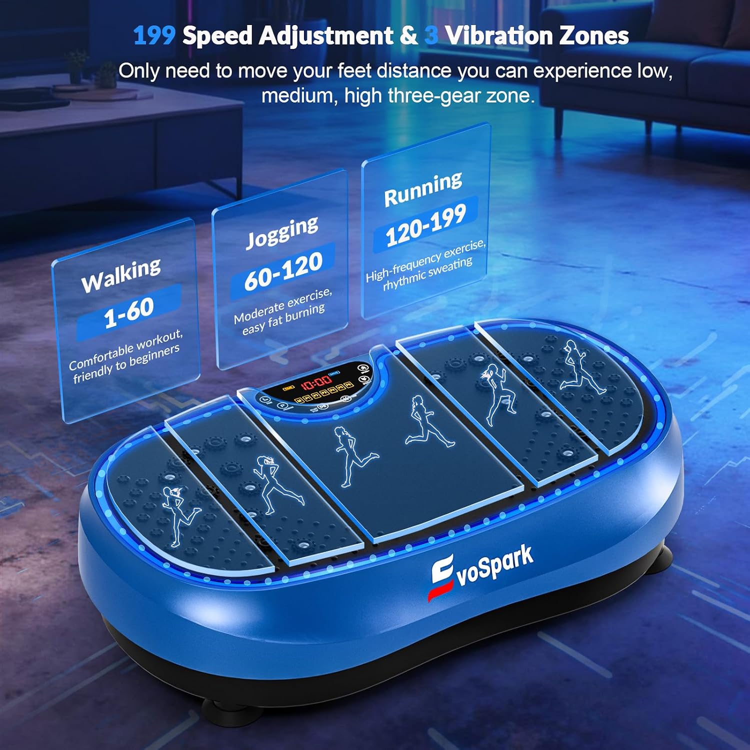 Detalle de Vibration Plate EvoSpark 2026 2D & 3D Dual Motor machine with adjustable speeds