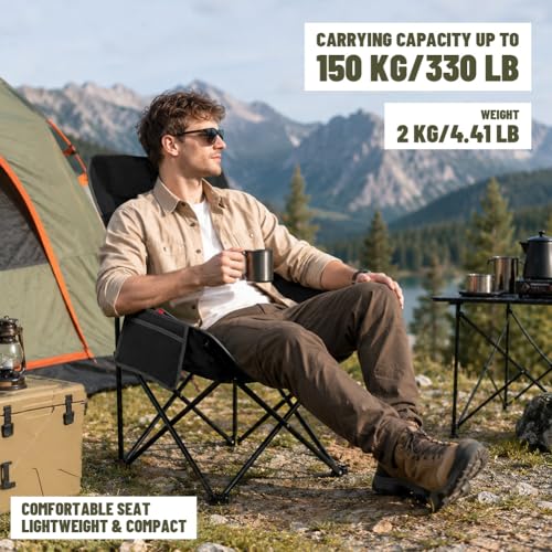 Detalle de Campingstuhl Faltbar 170 kg – Höhenverstellbar von Peelanmall