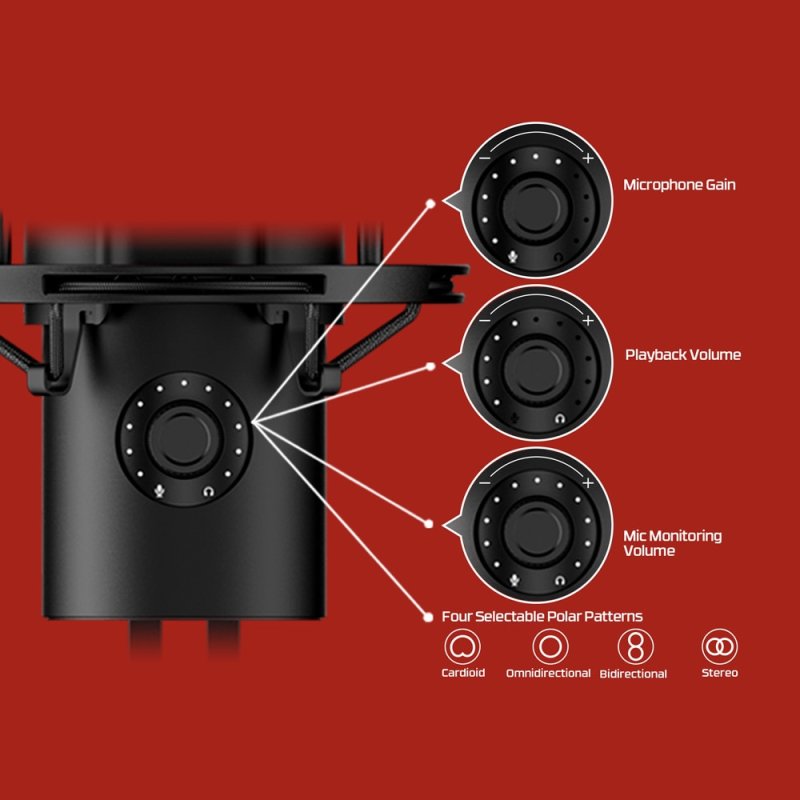 Detalle de HyperX QuadCast 2 micrófono USB 24 bits 🎙