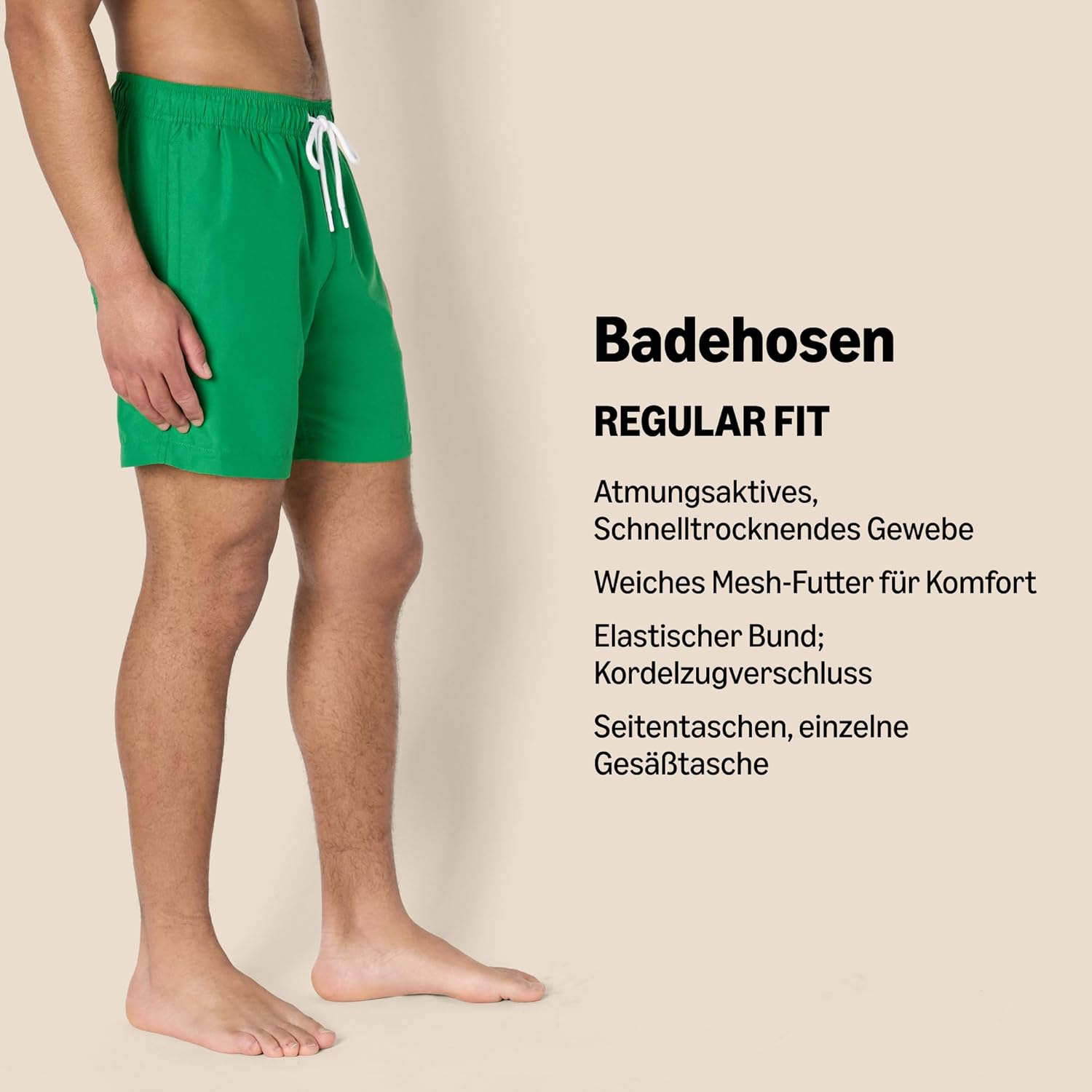Thumbnail 1 de Amazon Essentials Herren-Badehose mit Netzfutter, Taschen und Kordelzug