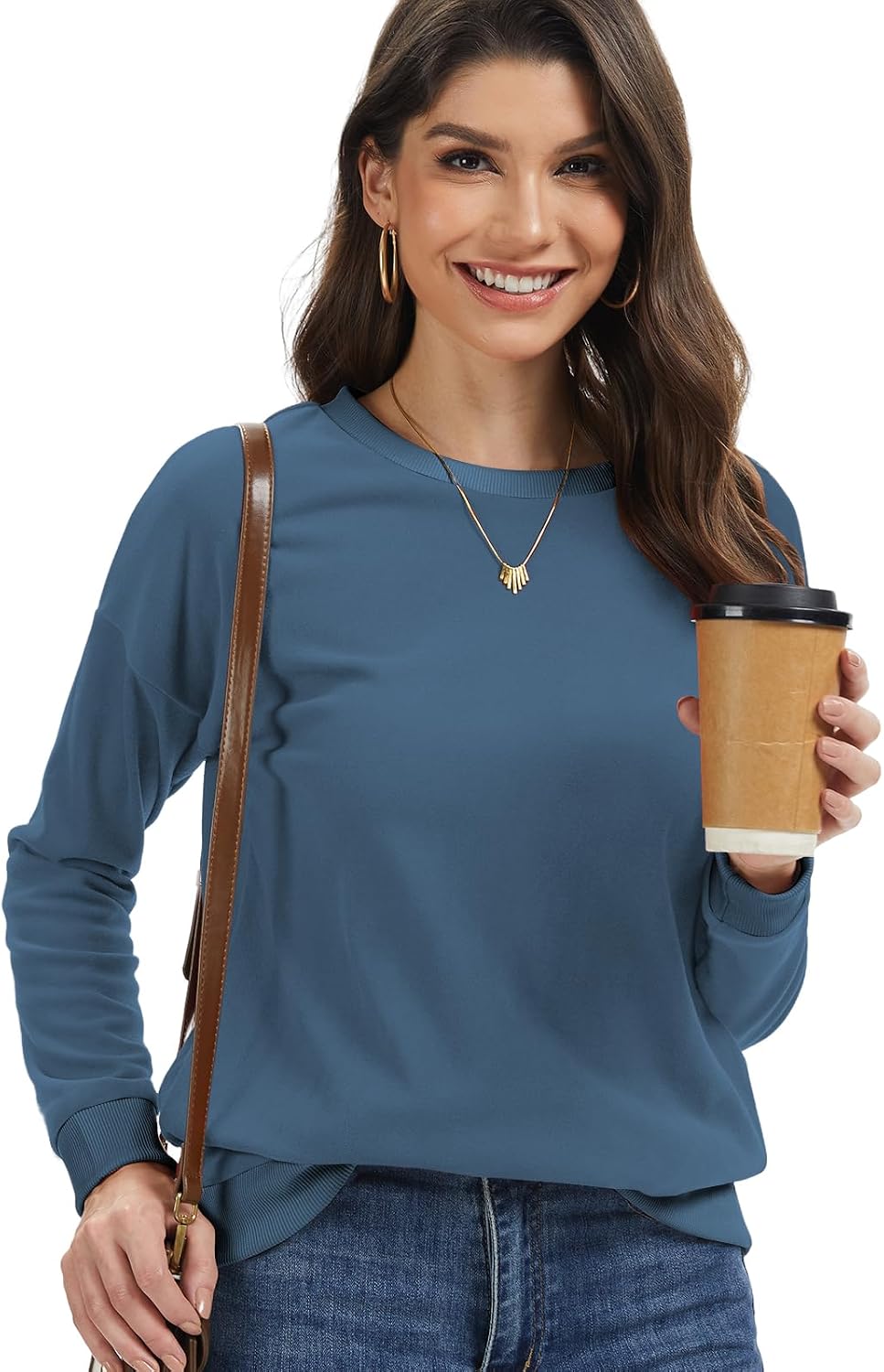 Detalle 2 de Cuptacc Pullover Damen Sweatshirt Rundhals