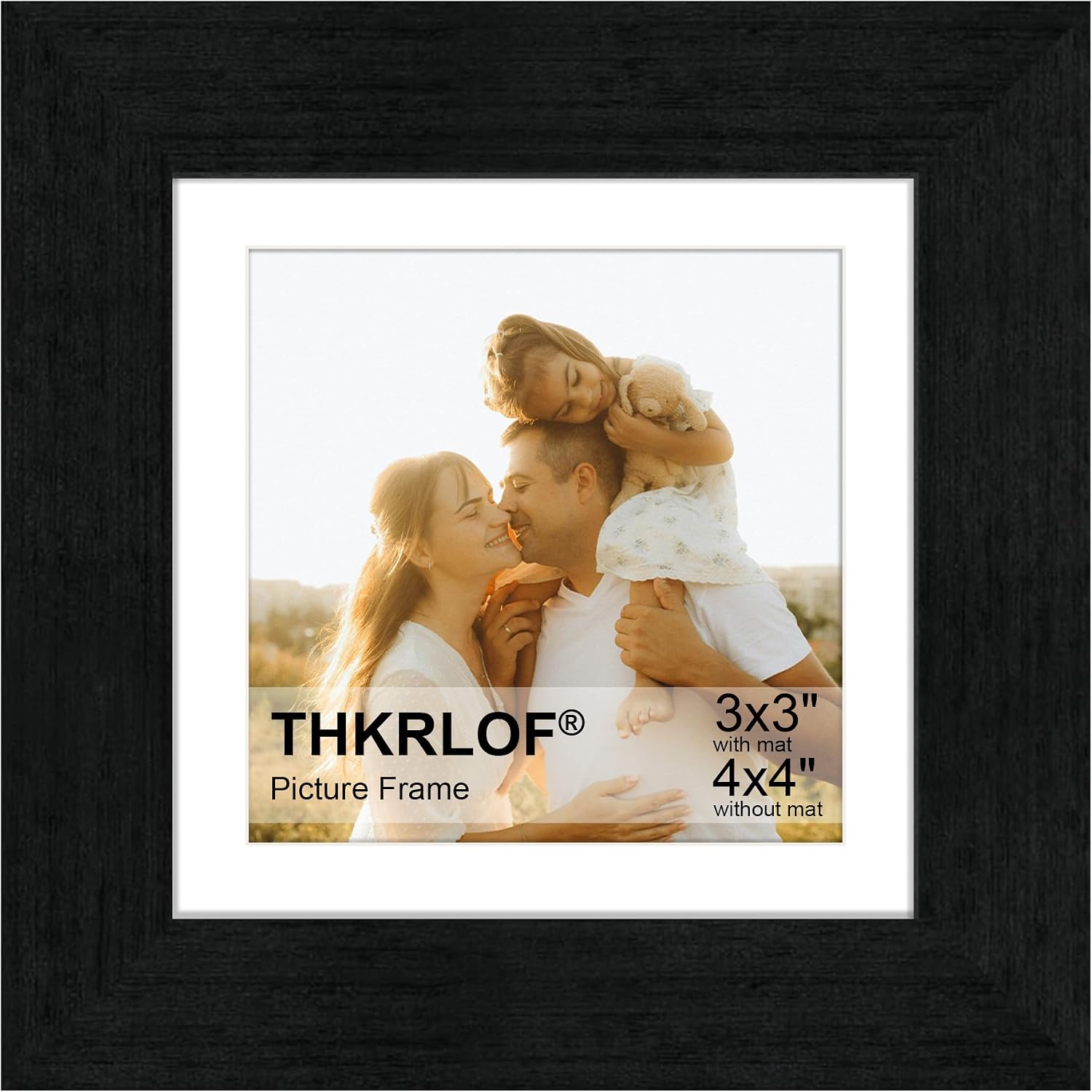 Detalle de THKRLOF 8x10 Picture Frame, Black MDF Wood with Real Glass
