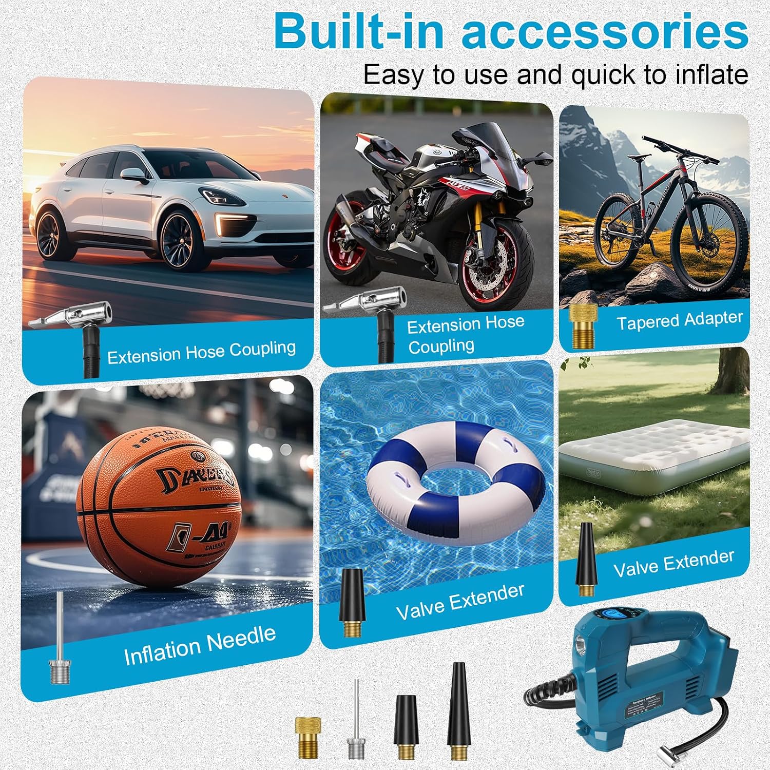 Thumbnail 6 de QUPERR Portable Tyre Inflator 10.34 Bar