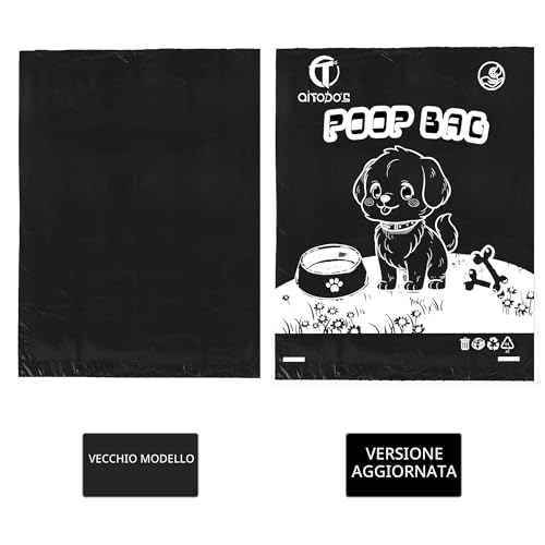 Detalle de AiTodos® 600 pezzi Sacchetti Cane Cacca 31x22cm Nero PE, 40 Rotoli