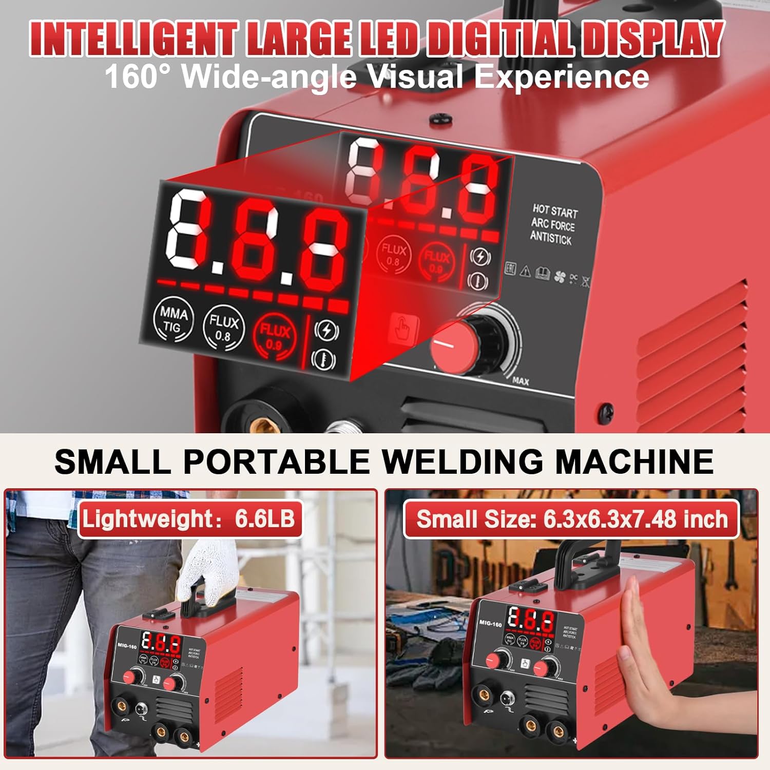 Thumbnail 5 de XR MARKET 160Amp 3-In-1 Welder (Flux Core / Lift TIG / Stick) with Auto-Darkening Welding Goggles
