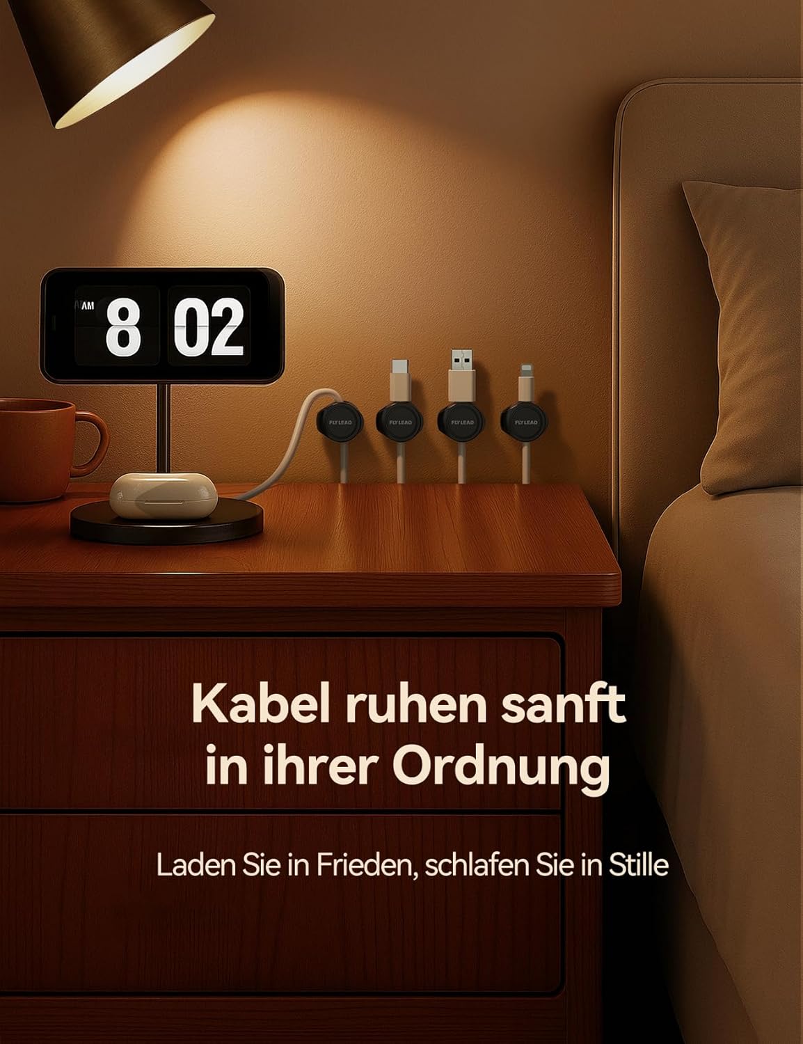 Thumbnail 6 de FLYLEAD 8 Stück magnetische Silikon-Kabelhalter mit Klebepad – schwarz