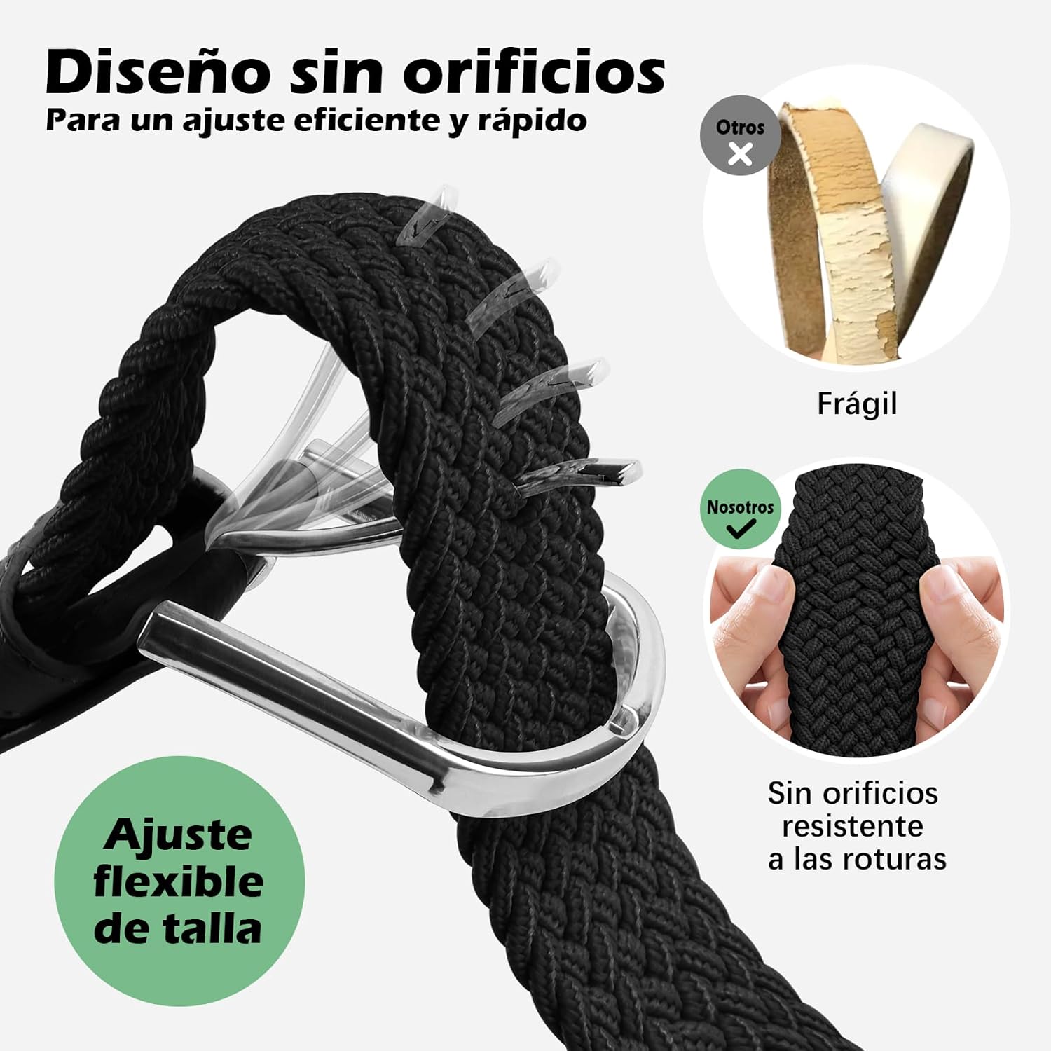 Detalle 2 de TANGCHAO Cinturón elástico pack 2
