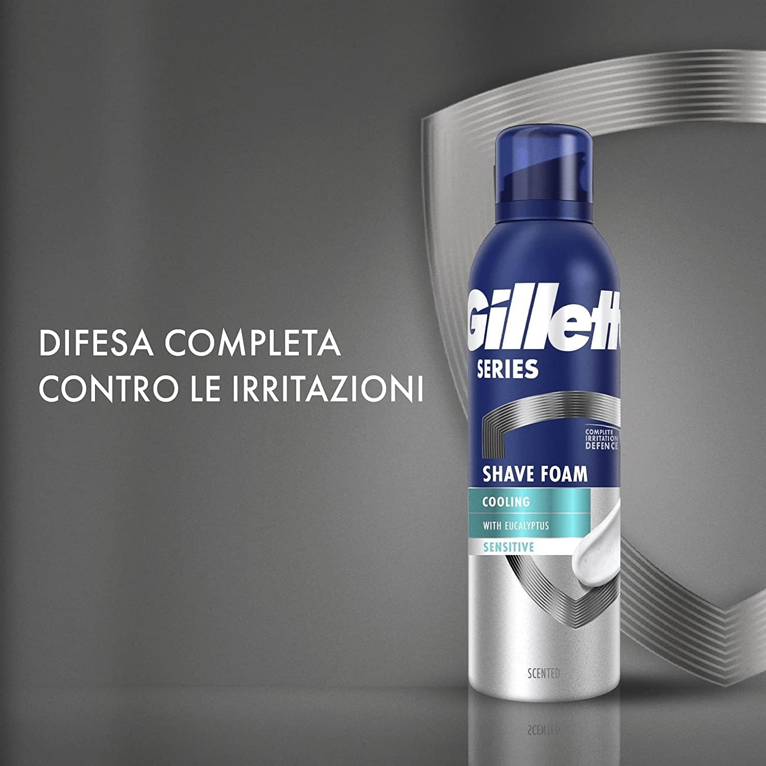 Detalle de Gillette Series Schiuma da Barba Rinfrescante con Eucalipto – 250 ml x6