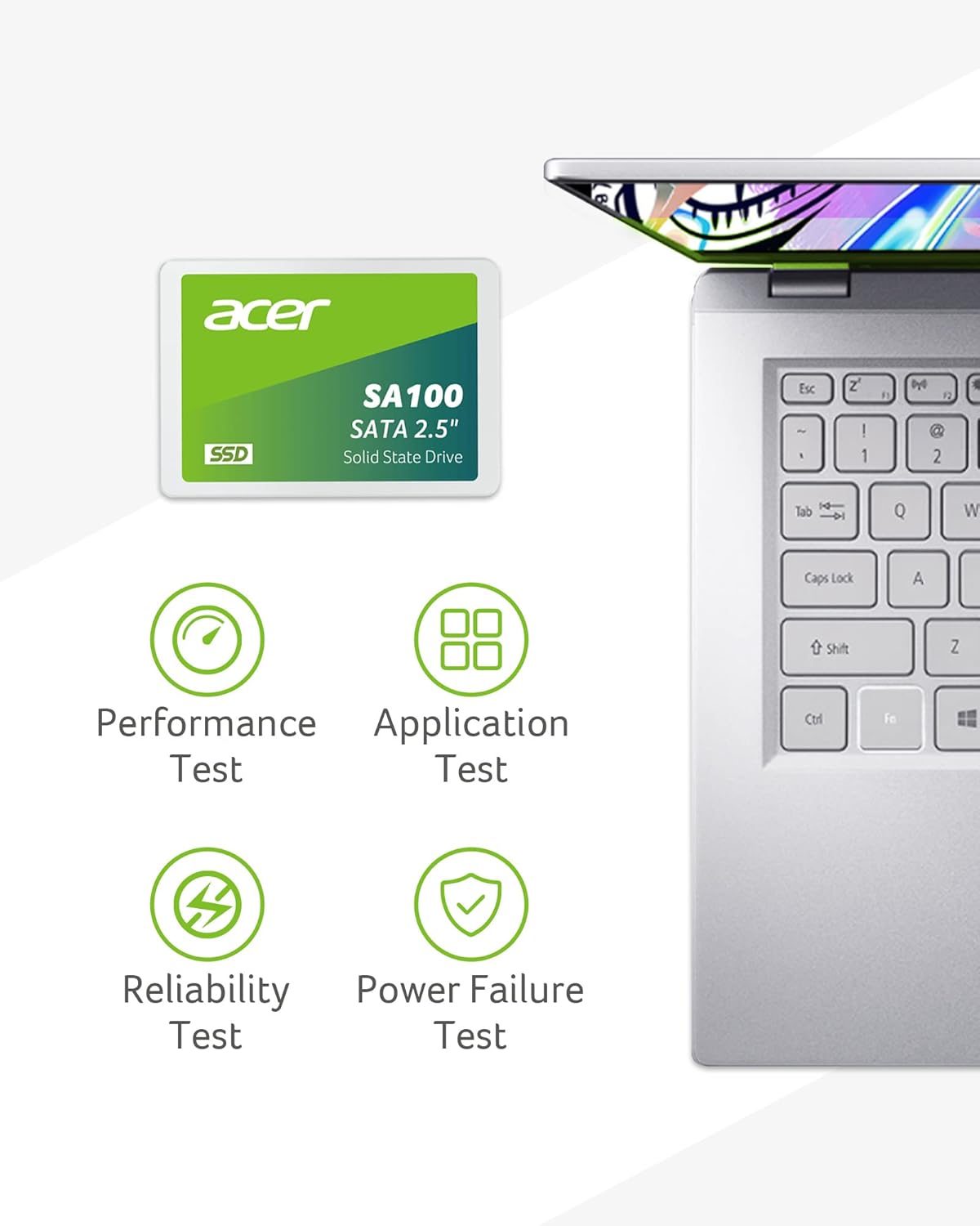 Thumbnail 1 de Acer SA100 960GB SATA III 2,5" SSD – Leistung für Laptop und Desktop