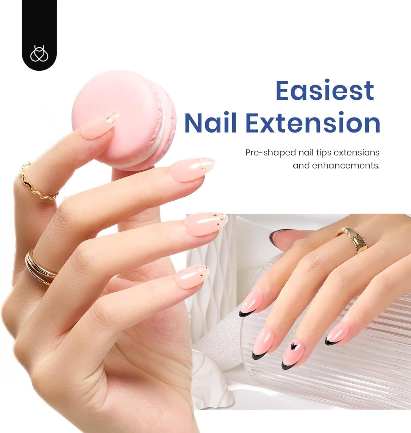 Detalle 2 de Kevers Gel Nail Kit voor korte amandelnagels met 240 tips en uv-ledlamp