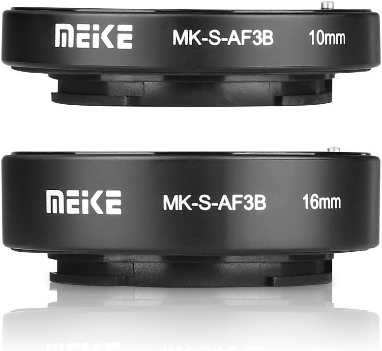 Detalle de Meike MK-S-AF3B Macro-Verlängerungsrohr für Sony E-Mount mit AF-Unterstützung (10mm + 16mm)