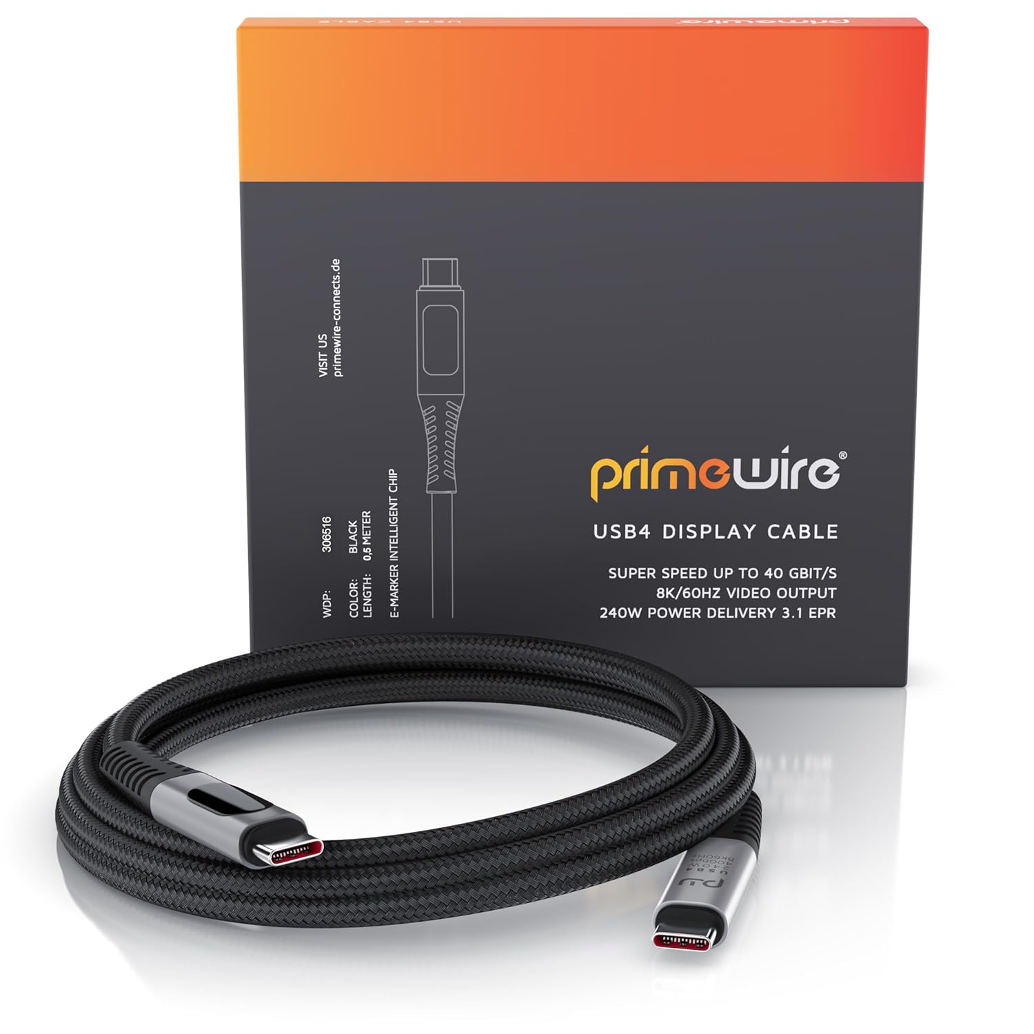 Thumbnail 6 de CSL USB4 Kabel 0,5 m Gen 3x2 mit Display – Display PD bis 240 W, 40 Gbit/s