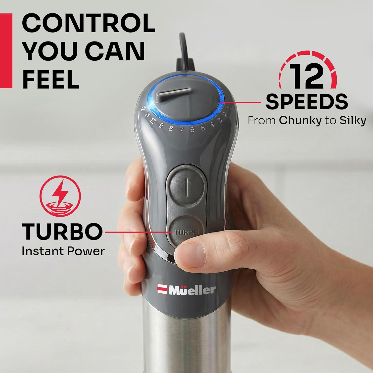 Thumbnail 6 de Mueller Immersion Blender 12-Speed