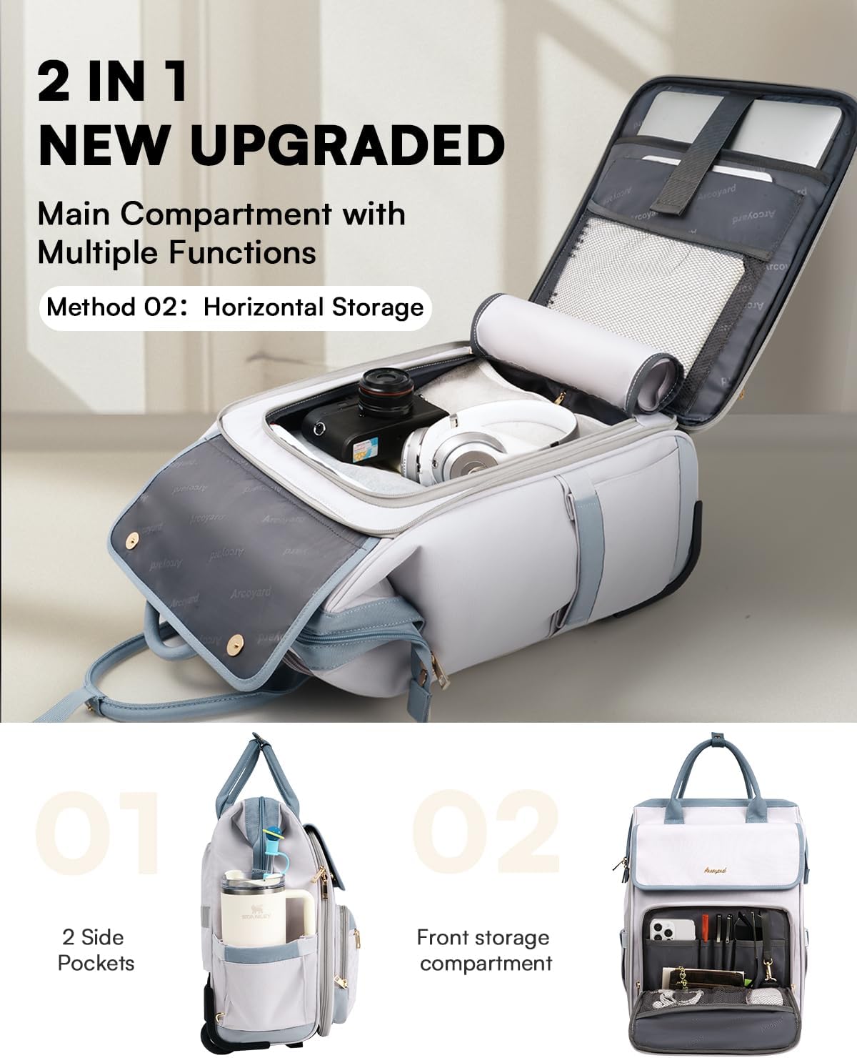 Thumbnail 4 de Rolling Backpack for Women 2-in-1 Carry-On